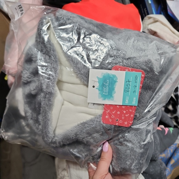 Baby gender neutral unisex hoodie footie long sleeve bear snap jumpsuit - Picture 7 of 8